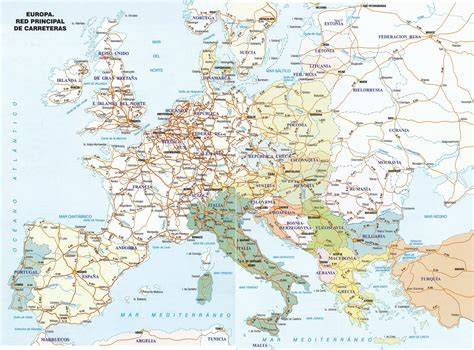 mapa de rutas de entrega en España y Europa