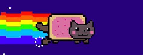Ilustración explicando por qué Nyan Cat flota: tostada cayendo por el lado de la mermelada y gato cayendo de pie.