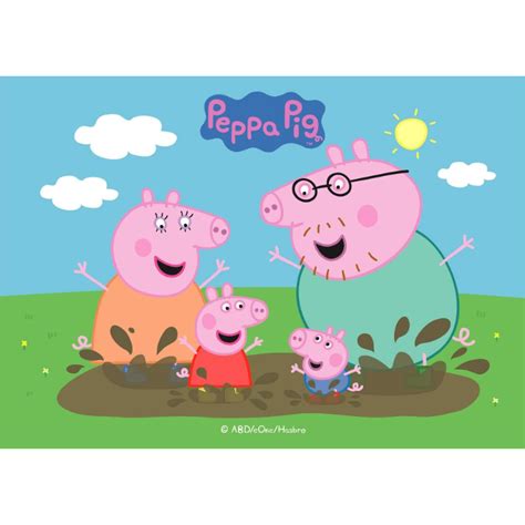 Oblea comestible de Peppa Pig para tartas de cumpleaños