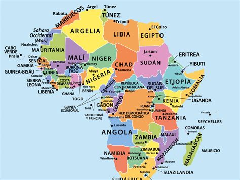 Mapa de África destacando países con literatura infantil activa