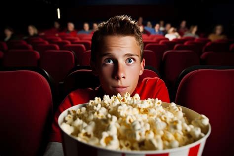 Imagen de un cine antiguo con espectadores comiendo palomitas