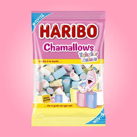Envase de Haribo Chamallows Tubular sin gluten