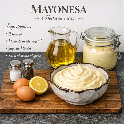 Ingredientes para mayonesa a temperatura ambiente