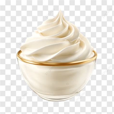 Crema fresca en un tazón