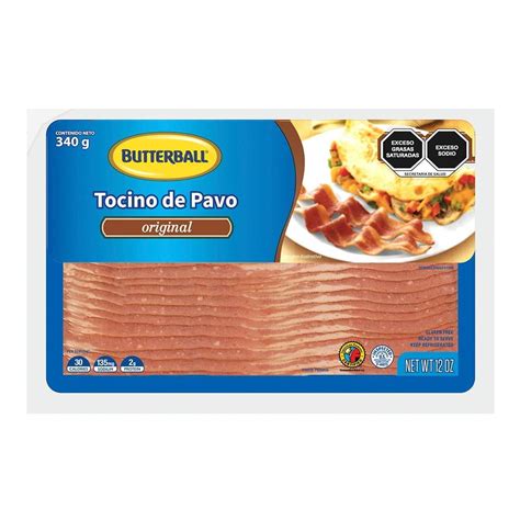 Tocino de pavo cocinado