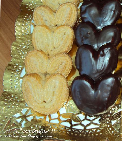 Palmeritas de hojaldre bañadas en chocolate