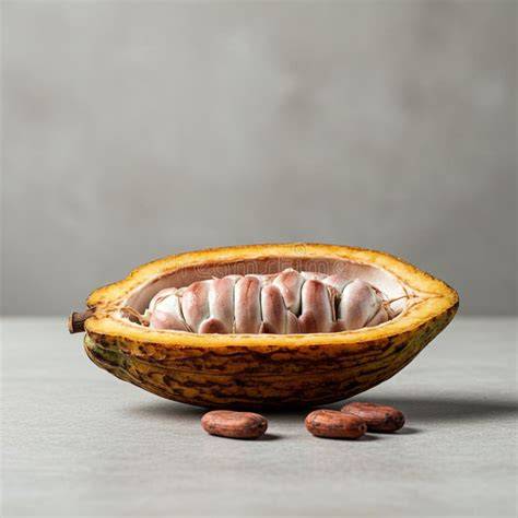 Granos de cacao abiertos mostrando su interior