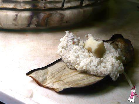 relleno de ricota y berenjenas en proceso