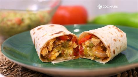 Burrito de pollo y alubias listo para servir