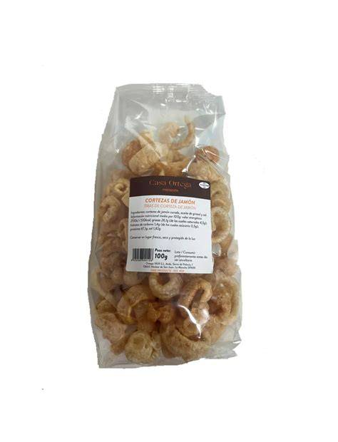 Snack crujiente de corteza de jamón