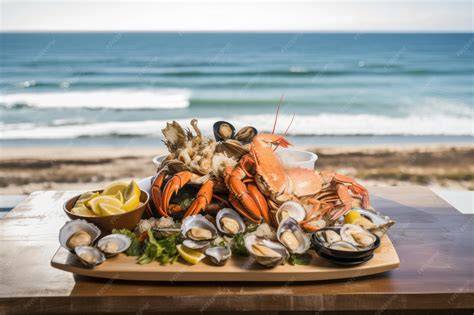 Ilustración de lapas y otros mariscos frescos en un plato