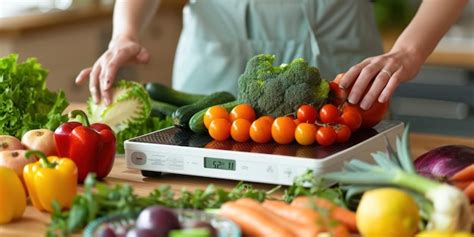 Persona pesando alimentos en una báscula de cocina