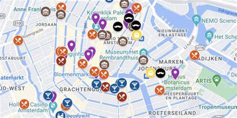 Mapa del Barrio Rojo de Ámsterdam con la ubicación del restaurante
