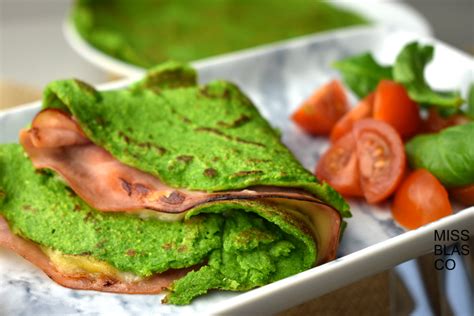 Crepes de espinacas con masa verde