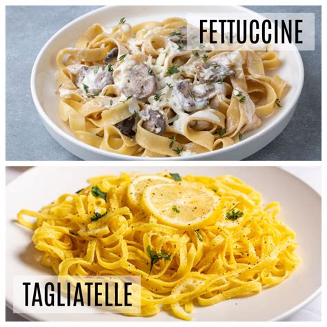 Infografía comparando espagueti y tagliatelle