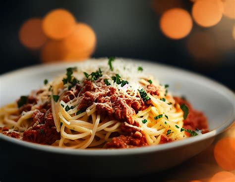 Imagen de un plato de espaguetis a la boloñesa con queso parmesano