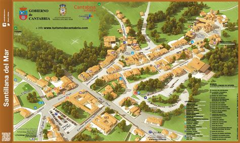 Mapa de Santillana del Mar con puntos de interés sin gluten