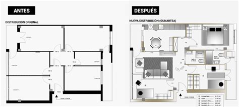 Plano de distribución de un bungalow vacacional de 60 m² con jardín