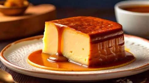 Quesillo servido con caramelo líquido