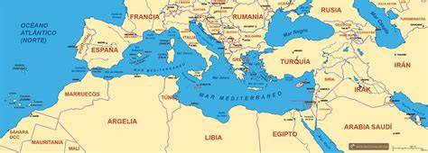 Mapa de la difusión del hojaldre por el Mediterráneo