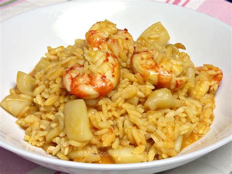 Arroz meloso con sepia y gambas en Monsieur Cuisine listo para servir