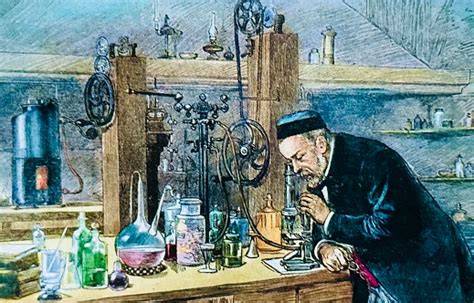 Louis Pasteur en su laboratorio