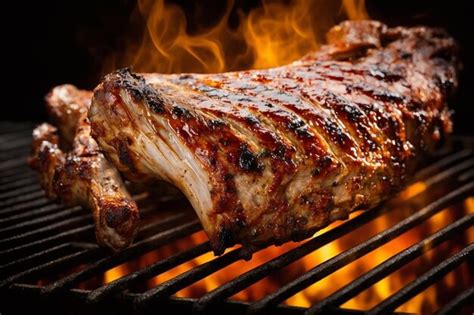 Costillas de cerdo en una parrilla