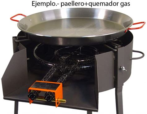 Barbacoa de gas con paellera