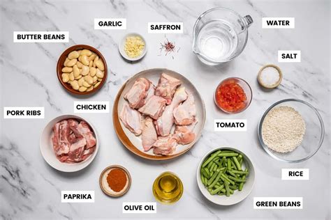Ingredientes de la paella valenciana