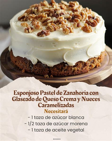 Bizcocho de zanahoria con glaseado de queso crema y nueces