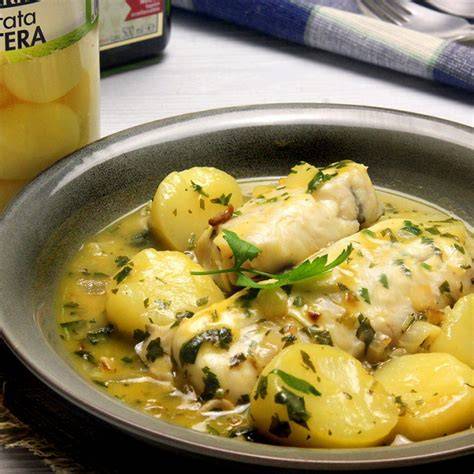 Bacalao gratinado con patatas, emplatado