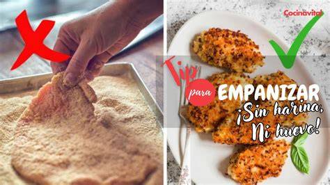 Variedad de alimentos empanizados sin huevo
