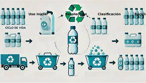 Proceso de reciclaje de botellas PET
