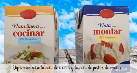 Diferencias entre nata para cocinar y nata para montar