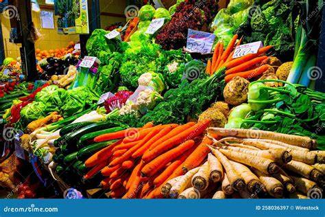 Variedad de verduras frescas en un mercado de Alicante