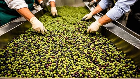 Proceso de endulzado de aceitunas