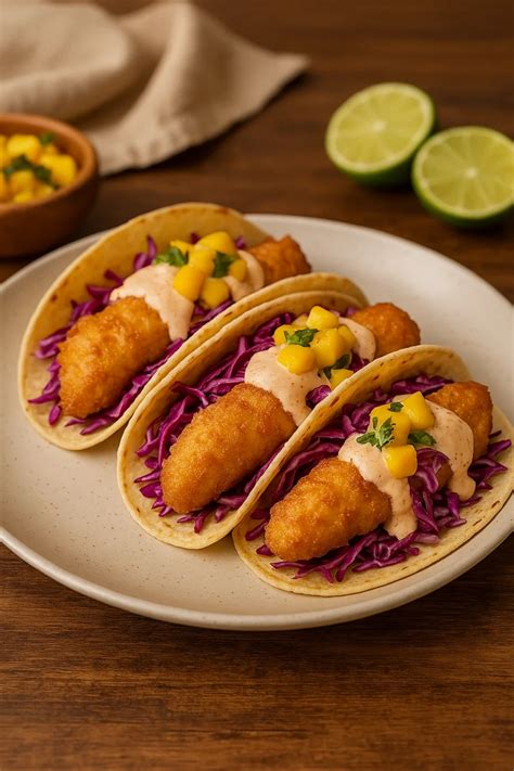 Tacos de pescado rebozado en una playa de Baja California