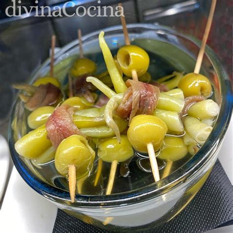 Ingredientes para preparar gildas caseras