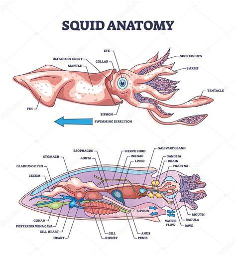 Anatomía de un calamar