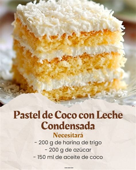 Ingredientes para pastel de coco
