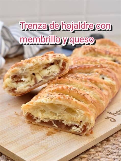Trenza de hojaldre con queso de cabra y membrillo
