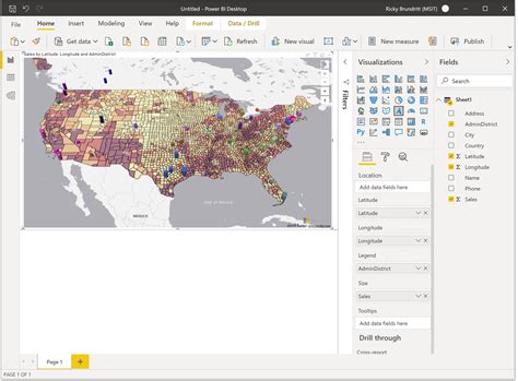 Interfaz de Azure Maps en Power BI