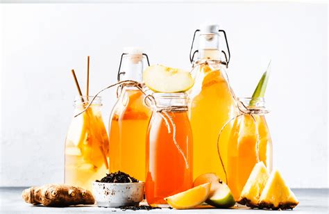 Botellas de bebidas fermentadas de jengibre