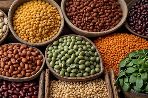 Variedad de legumbres secas: lentejas, garbanzos, frijoles y guisantes