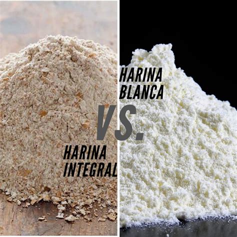 Comparación entre harina de trigo blanca e integral