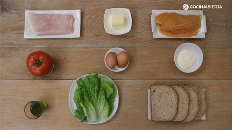 Ingredientes para un sándwich de tortilla francesa