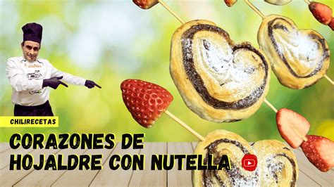 Corazones de hojaldre listos para hornear