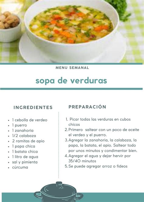 Ingredientes para sopa de atún con verduras