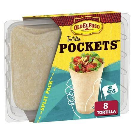 paquete de Old El Paso Tortilla Pockets sobre una mesa de madera