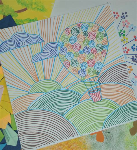 Dibujo del segundo paso con el patrón de líneas en el recipiente